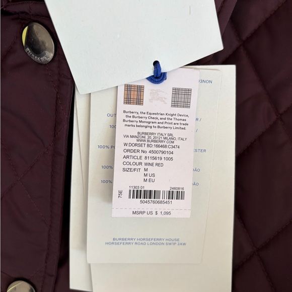 Burberry - Burberry Dorset Quilted Jacket Size Medium Color: Rubus - Picture 4 of 12
